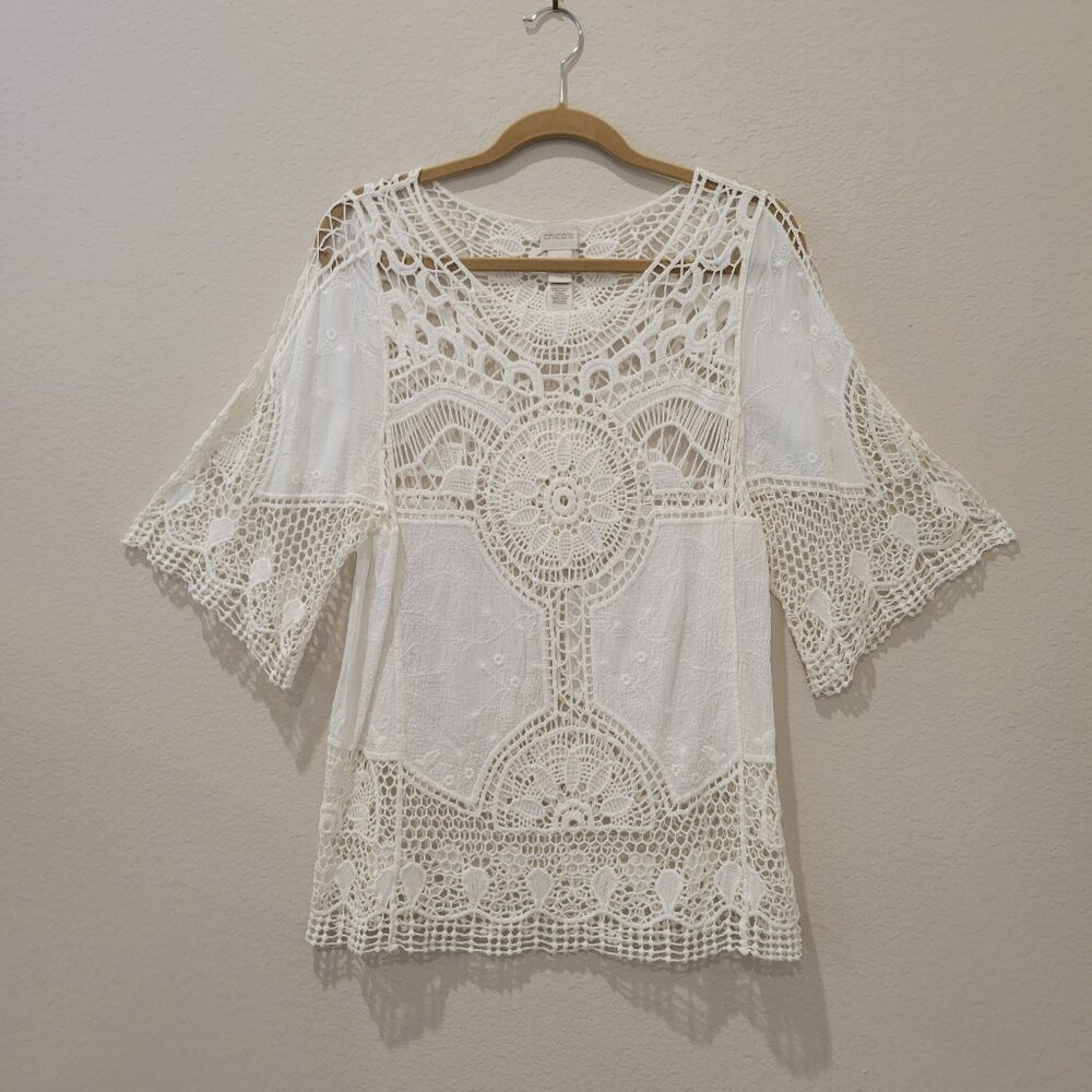 Chico's Crochet Lace Blouse, size M (Chico's 1)